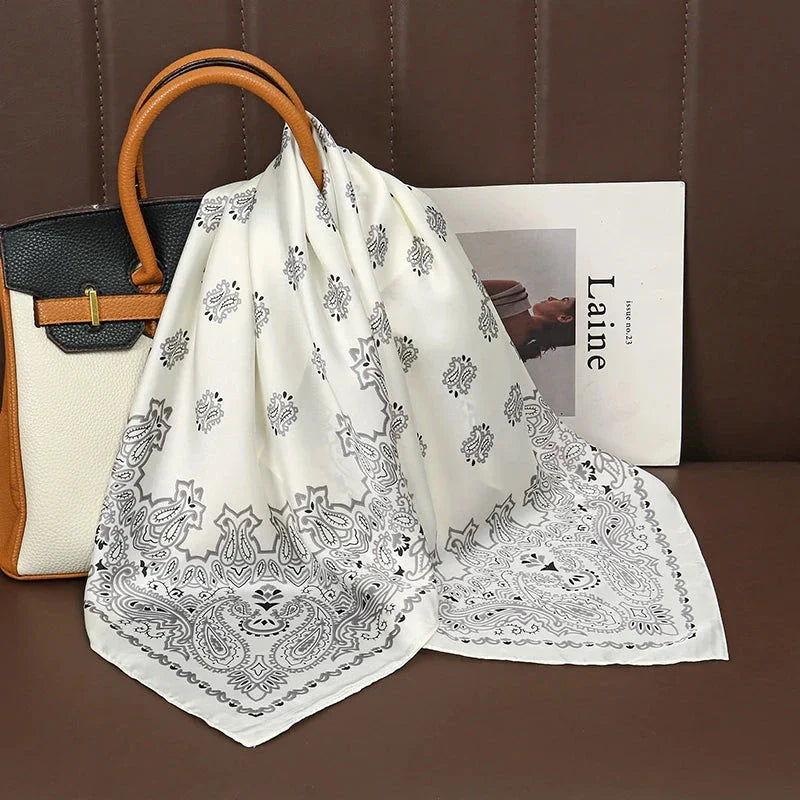 Luxury Satin Silk Square Scarf – Shawl, Hijab & Fashion Wrap 2023