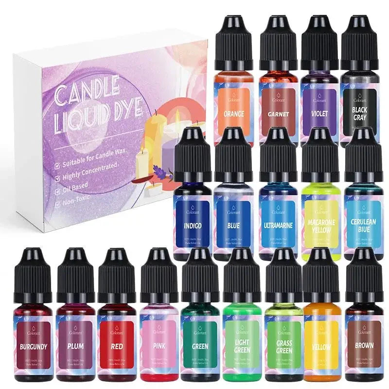 Candle Dyes Kit – Liquid Colorant Pigment Set for DIY Candle & Soap Making | Vibrant Wax Dye for Soy, Beeswax & Gel Candles
