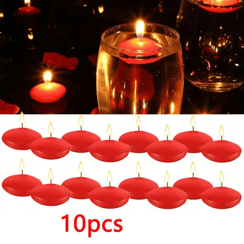 6/10/16Pcs Unscented Floating Candles – Romantic Soy Wax Discs for Valentine's Day, Weddings, Parties, and Home Décor