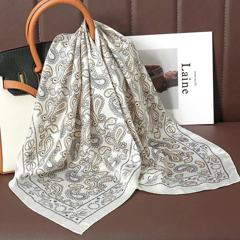 Luxury Satin Silk Square Scarf – Shawl, Hijab & Fashion Wrap 2023