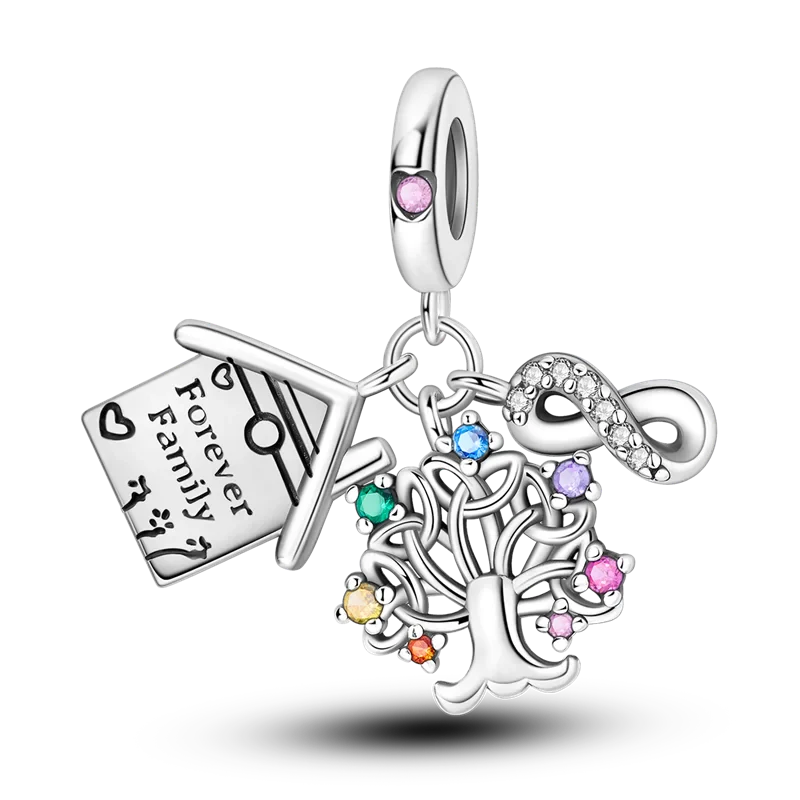 925 Sterling Silver Pink Butterfly & Luminous Firefly Charm – Dangle Bead for Bracelet or Necklace | Elegant DIY Jewelry Gift for Women