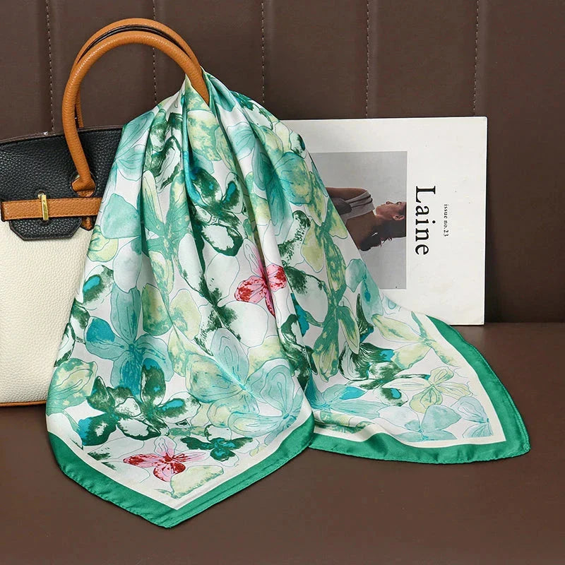 Luxury Satin Silk Square Scarf – Shawl, Hijab & Fashion Wrap 2023