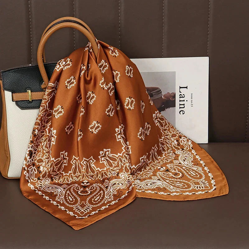 Luxury Satin Silk Square Scarf – Shawl, Hijab & Fashion Wrap 2023