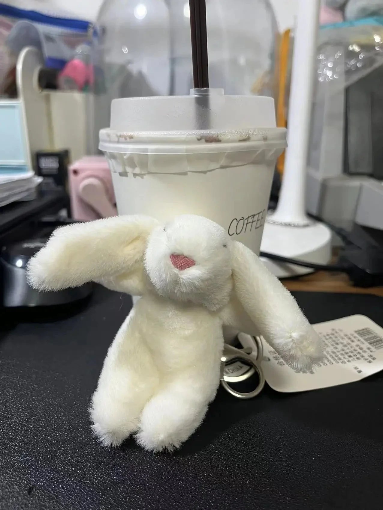 Cute Cartoon Rabbit Plush Keychain – Pompom Bag & Phone Pendant