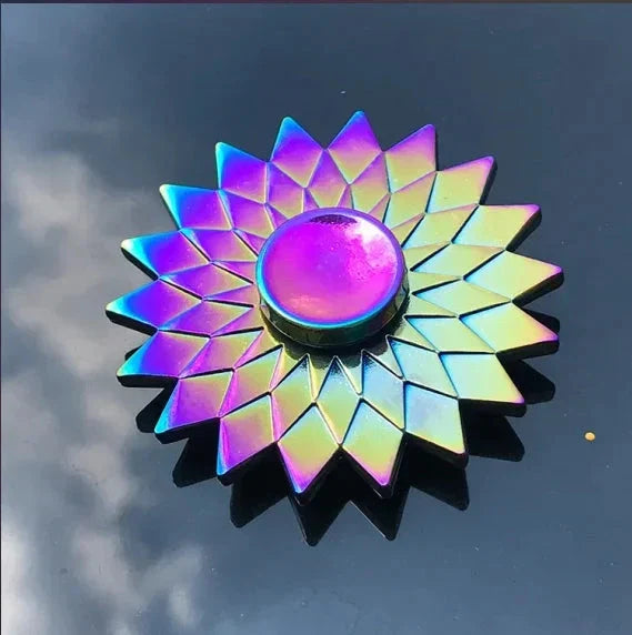 Metal Rainbow Fidget Spinner – Colorful EDC Hand Spinner Toy for Kids & Adults | Anti-Anxiety Stress Relief Finger Spinner Gift