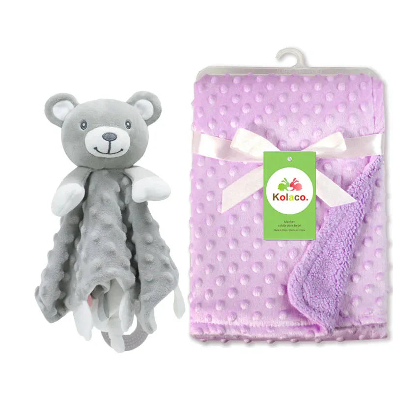 Personalized Newborn Baby Blanket with Name & Custom Stroller Gift Set