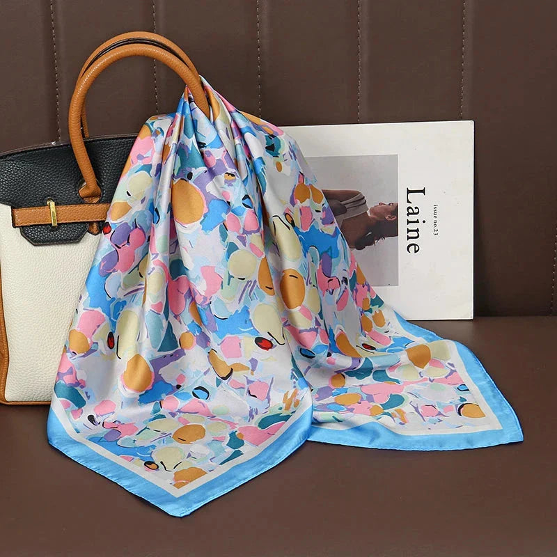 Luxury Satin Silk Square Scarf – Shawl, Hijab & Fashion Wrap 2023