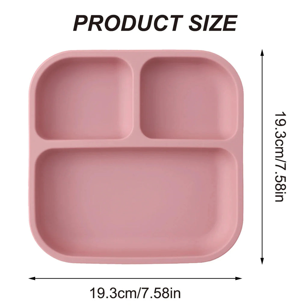 BPA Free Silicone Divided Suction Baby Plate