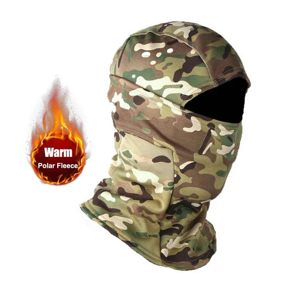 Winter Fleece Camouflage Balaclava - Cold-Proof Full Face Mask for Skiing & Cycling