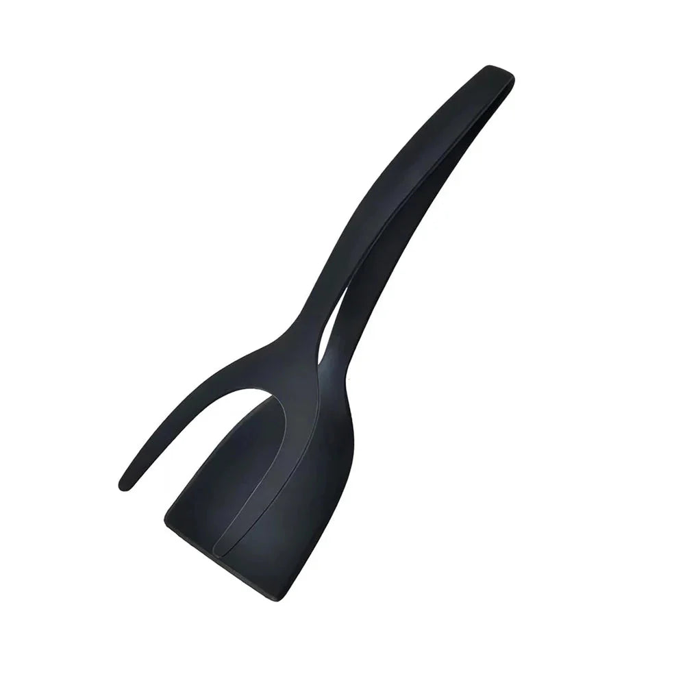 2-in-1 Grip Flip Spatula Tongs - Non-Stick Nylon Egg Flipper & Cooking Tool