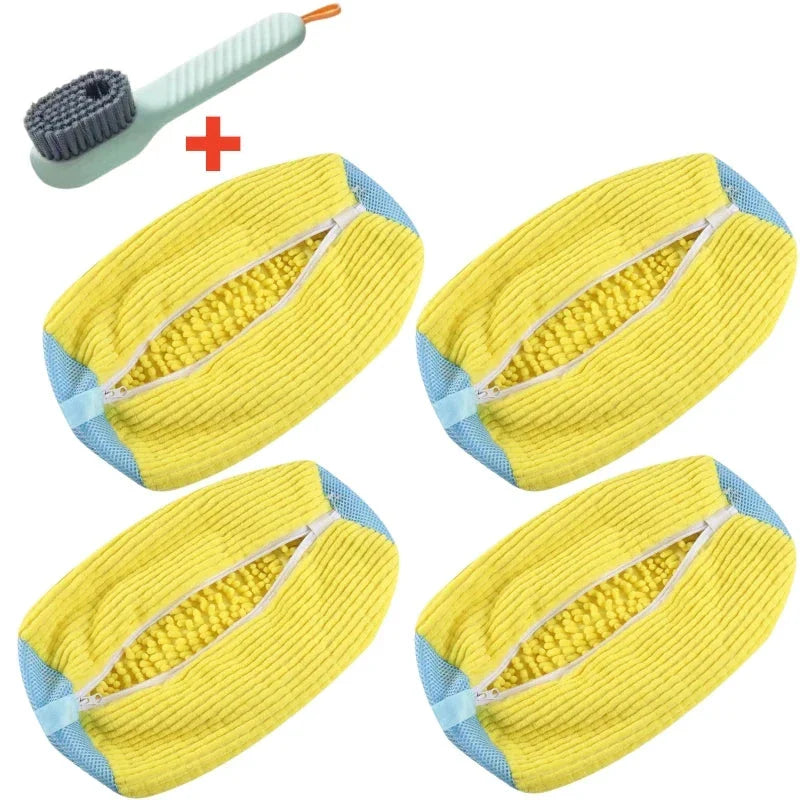 Shoe Washing Machine Bag with Brush Set – Durable Laundry Cleaner (1–4PCS)
