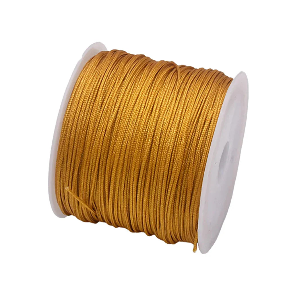 50 Yards 0.8mm Braided Nylon Cord – Durable Satin String for Jewelry Making, Beading, Macrame, Chinese Knot & DIY Crafts