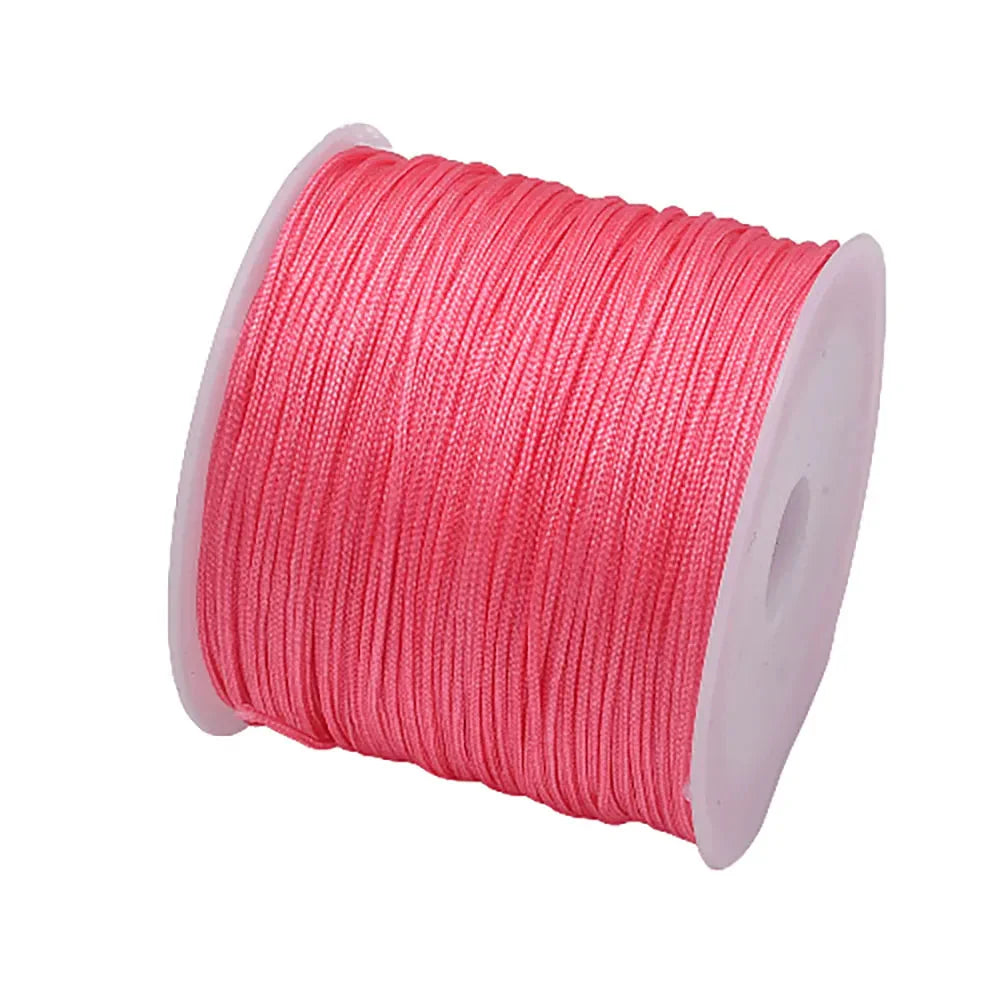 50 Yards 0.8mm Braided Nylon Cord – Durable Satin String for Jewelry Making, Beading, Macrame, Chinese Knot & DIY Crafts