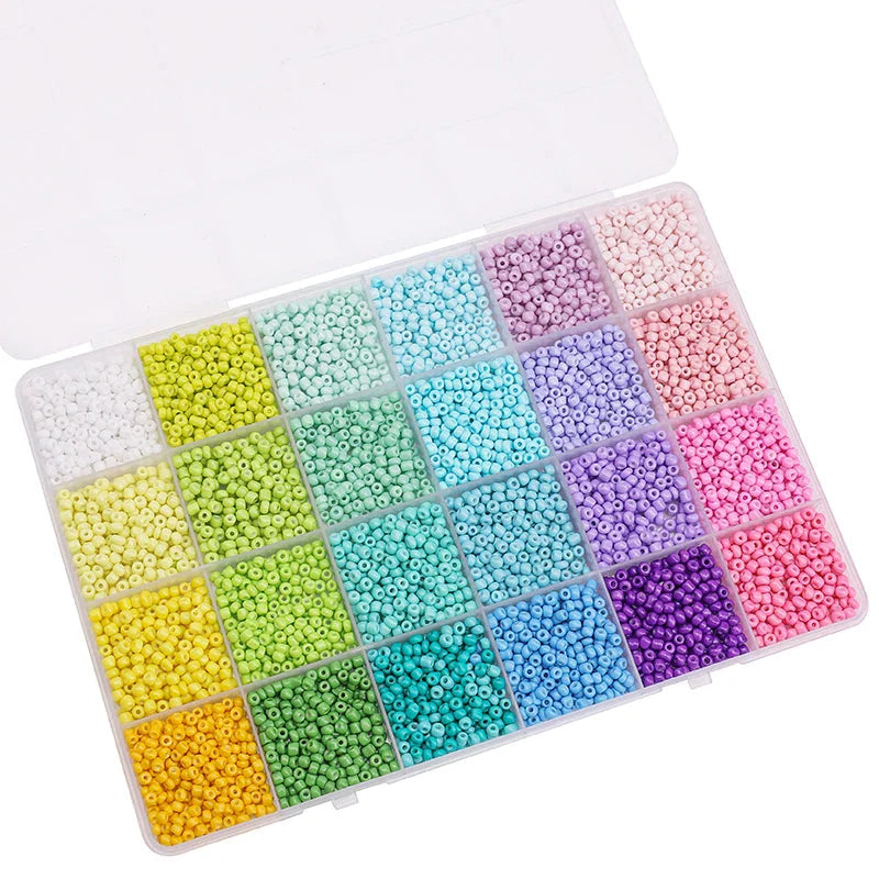 5200Pcs Glass Rice Beads Jewelry Making Kit – 24-Grid Box for DIY Bracelets, Earrings & Kandi Accessories | Handmade Craft Supplies Set