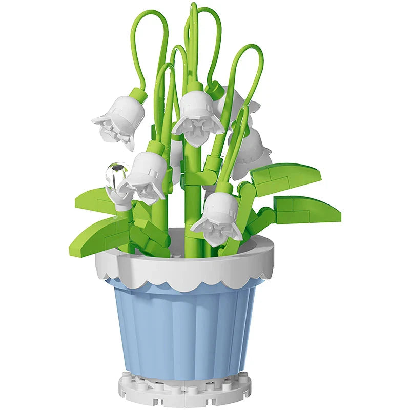 Building block flower potted plant assembly toy decoration micro particle plant potted plant children's toy gift