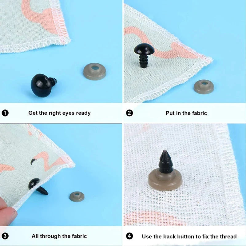 Black Plastic Safety Eyes - 5-20mm (50/100PCS) for DIY Toys, Amigurumi & Crafts