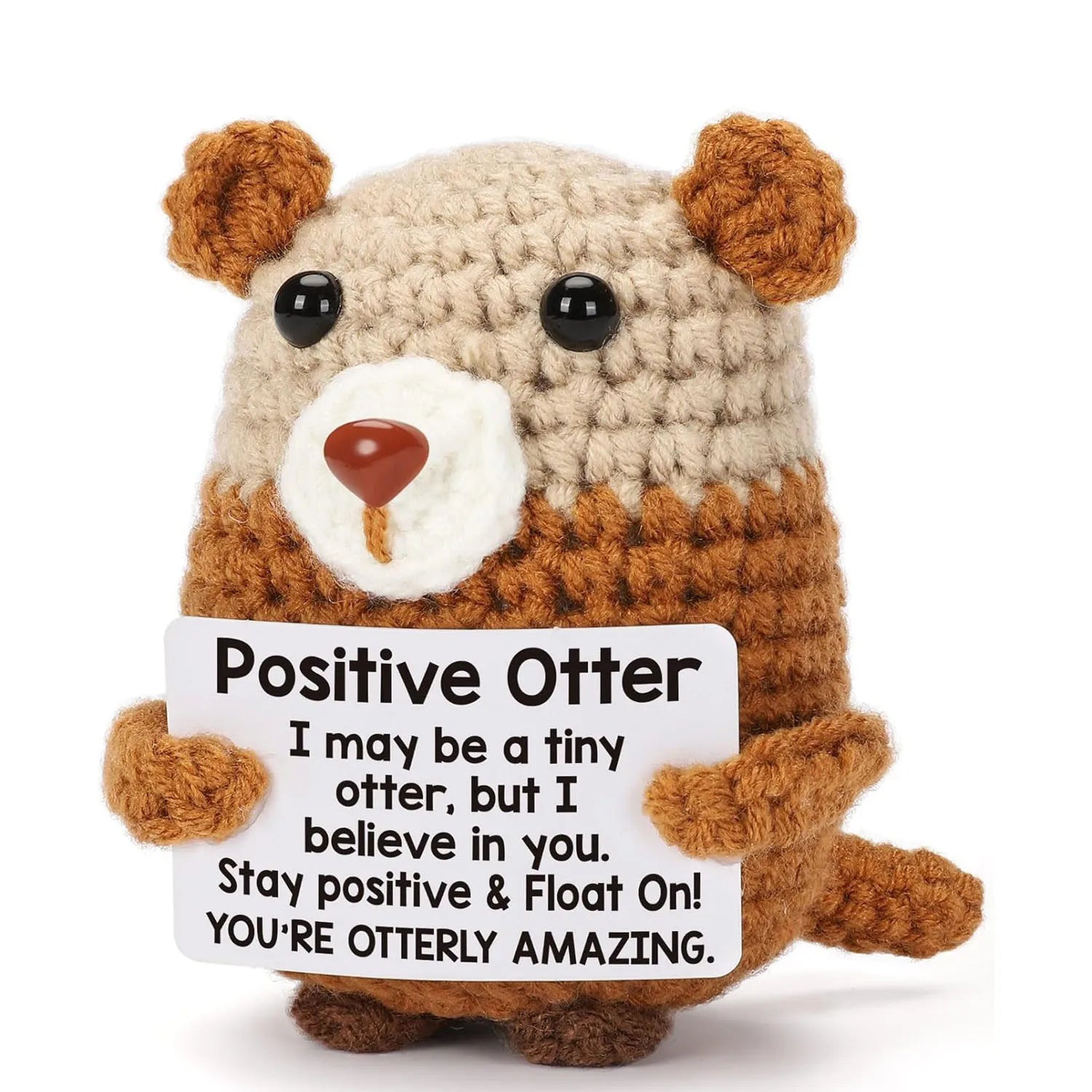 Funny Crochet Positive Inspirational Emotional Support Owl Doll Home Room Decoration Handmade Knitted Owl Desktop Ornament Gift