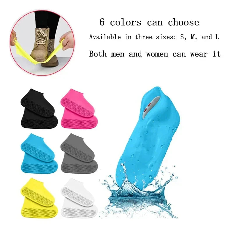 Reusable Silicone Waterproof Shoe Covers – Non-Slip Rain Boot Overshoes