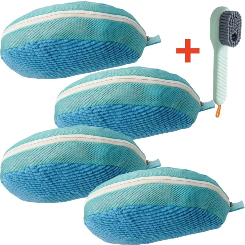 Shoe Washing Machine Bag with Brush Set – Durable Laundry Cleaner (1–4PCS)