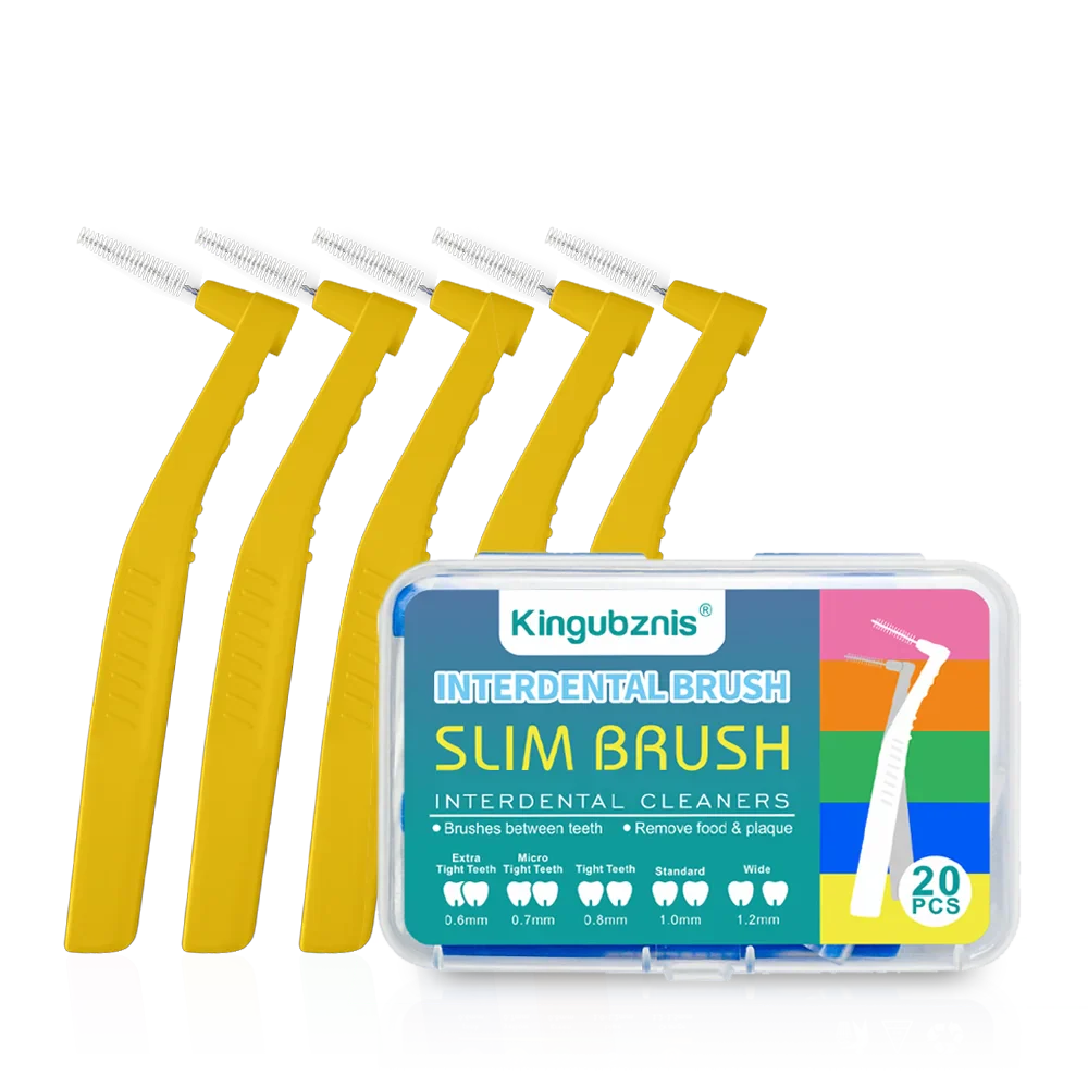 Kingubznis 20pcs  Interdental Brush For Dental Orthodontics Clean Between Teeth Cleaning Tools Soft Mini Brush With Dust Cover