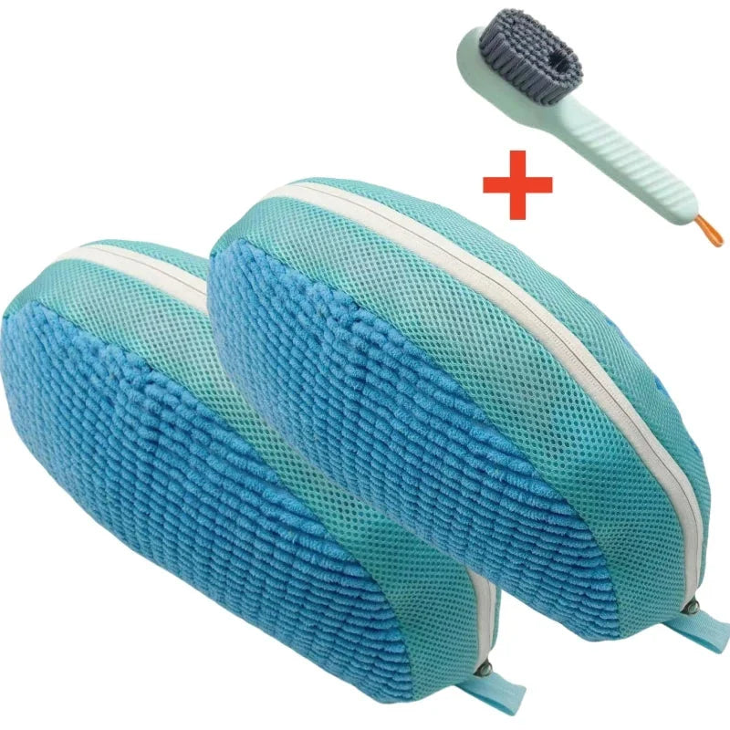 Shoe Washing Machine Bag with Brush Set – Durable Laundry Cleaner (1–4PCS)