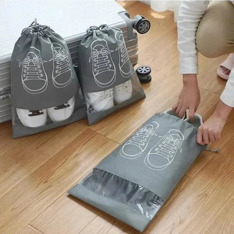 5PCS Travel Shoe Storage Bags – Waterproof Non-Woven Large Capacity