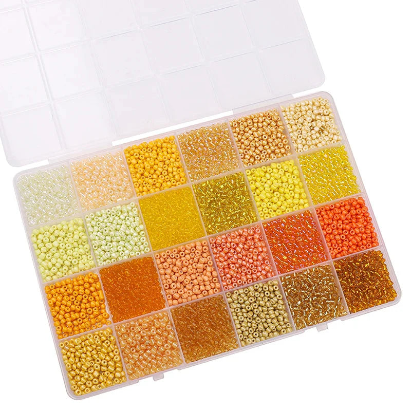 5200Pcs Glass Rice Beads Jewelry Making Kit – 24-Grid Box for DIY Bracelets, Earrings & Kandi Accessories | Handmade Craft Supplies Set