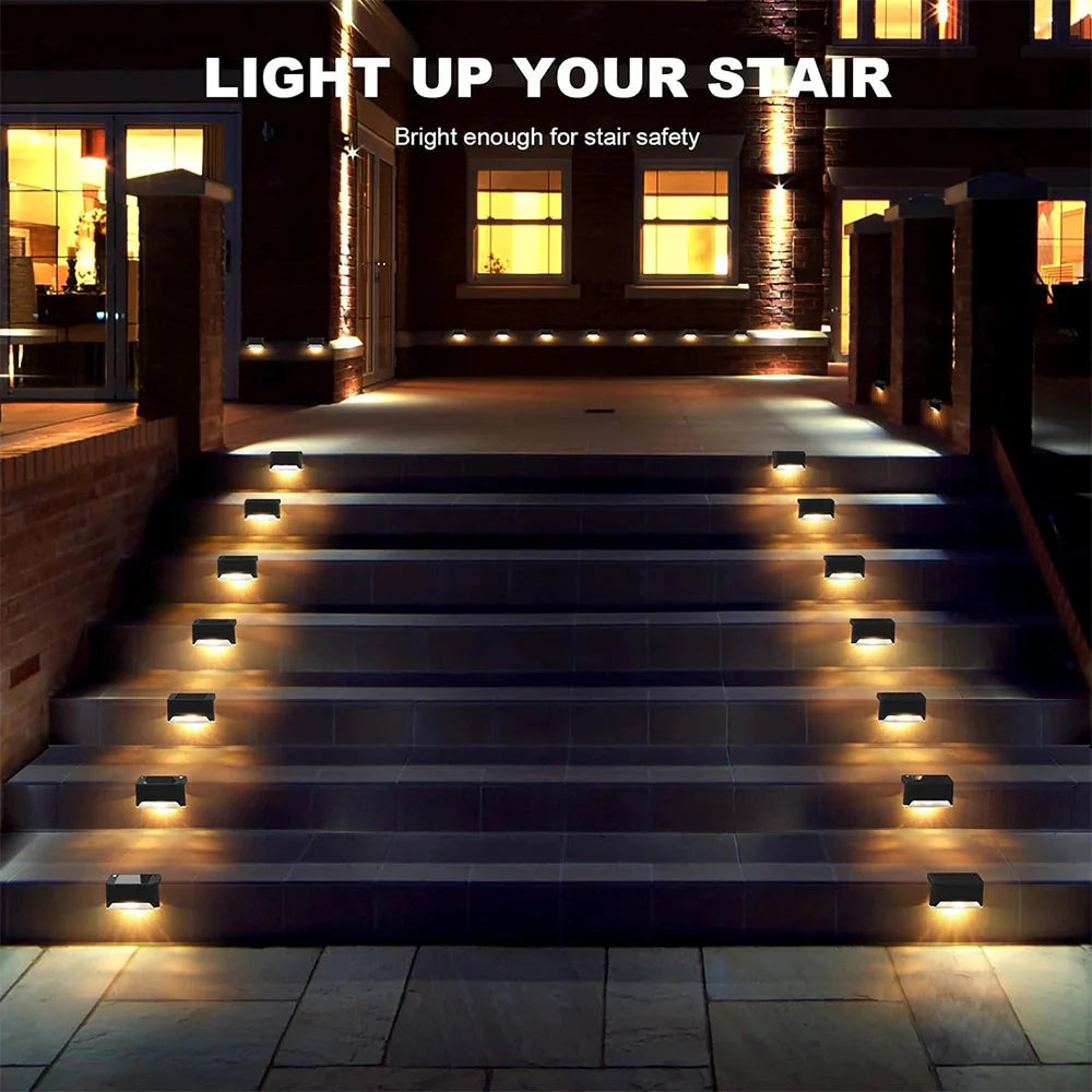 Warm White LED Solar Step Lamp – Waterproof Outdoor Garden & Stair Lights