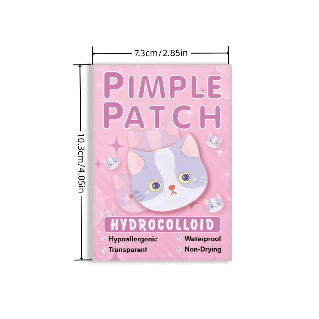 600pcs Cartoon Cat Acne Patches – Ultra-Thin Breathable Pimple Stickers