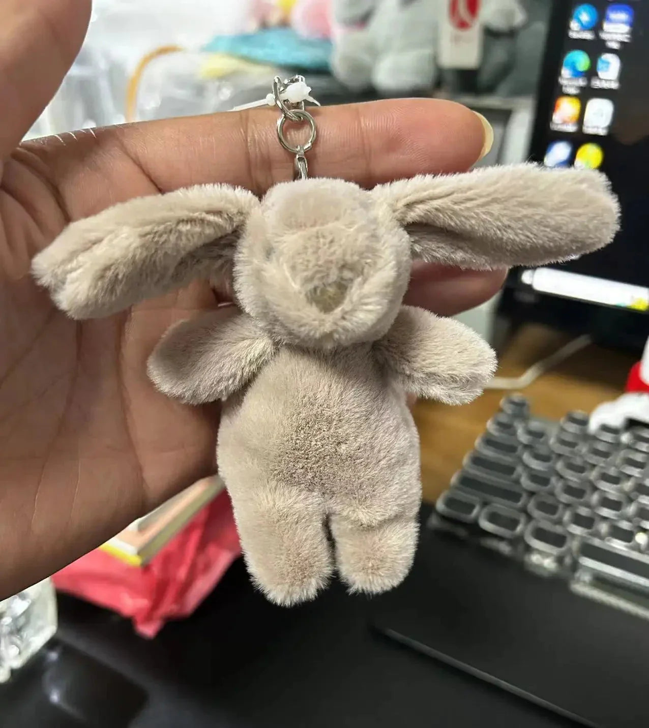 Cute Cartoon Rabbit Plush Keychain – Pompom Bag & Phone Pendant