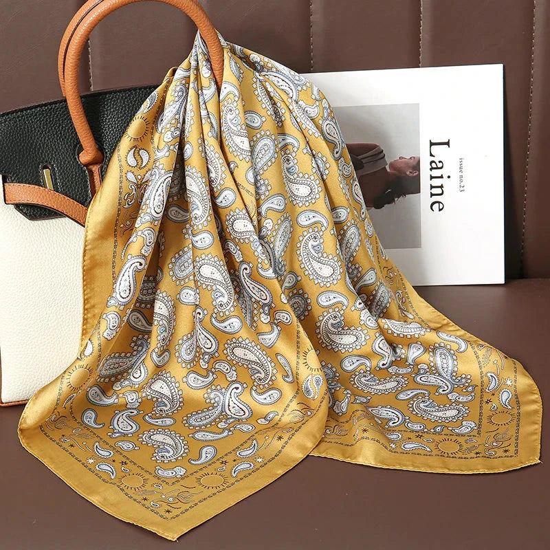 Luxury Satin Silk Square Scarf – Shawl, Hijab & Fashion Wrap 2023