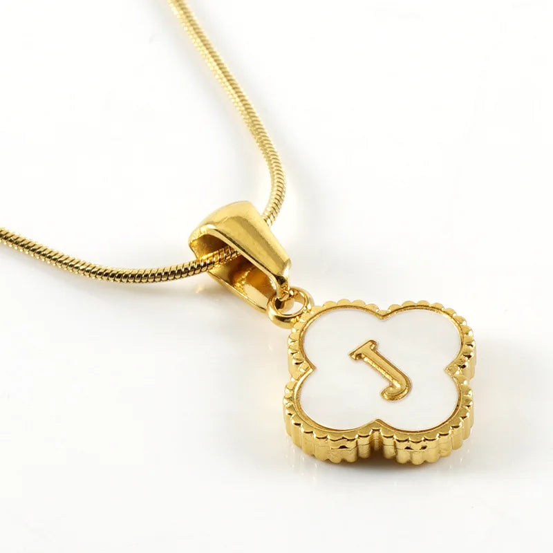 Lucky Clover Stainless Steel Pendant Necklace