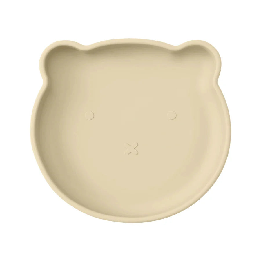 Silicone Baby Dishes Suction Plate Cartoon Bear Shape Tableware