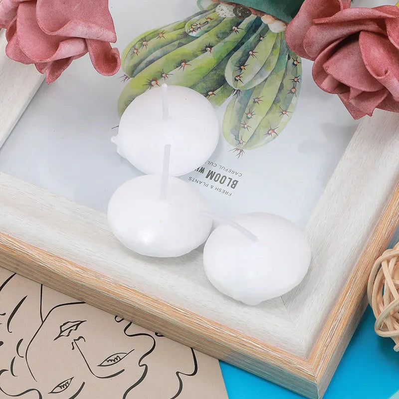 6/10/16Pcs Unscented Discs Candles Floating For Valentine's Day Party Wedding Home Bathtub Decor Romantic Confession Candlelight