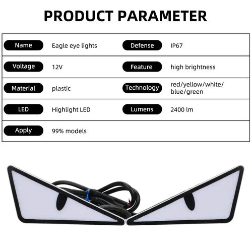 2PCS LED Devil’s Eye Lights – Universal Car & Motorcycle Headlight/License Plate Decorative Light