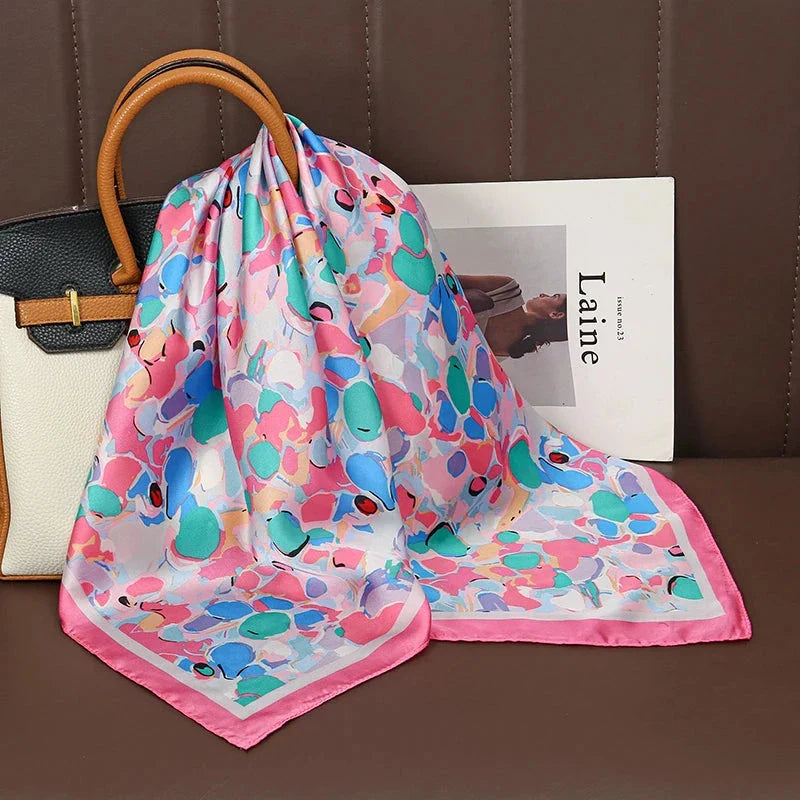 Luxury Satin Silk Square Scarf – Shawl, Hijab & Fashion Wrap 2023