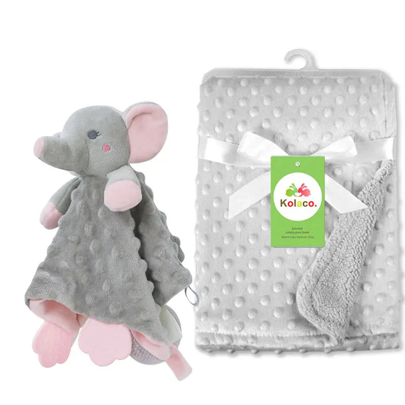 Personalized Newborn Baby Blanket with Name & Custom Stroller Gift Set