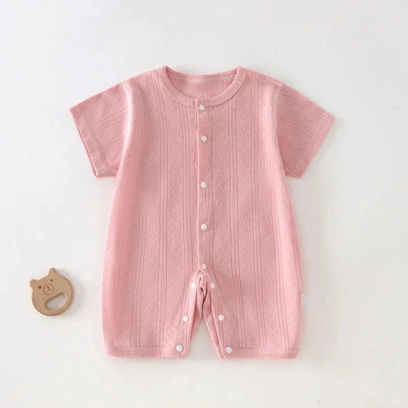 Breathable Cotton Baby Romper Summer Short Sleeve Jumpsuit for Newborn Boys & Girls 3–24M