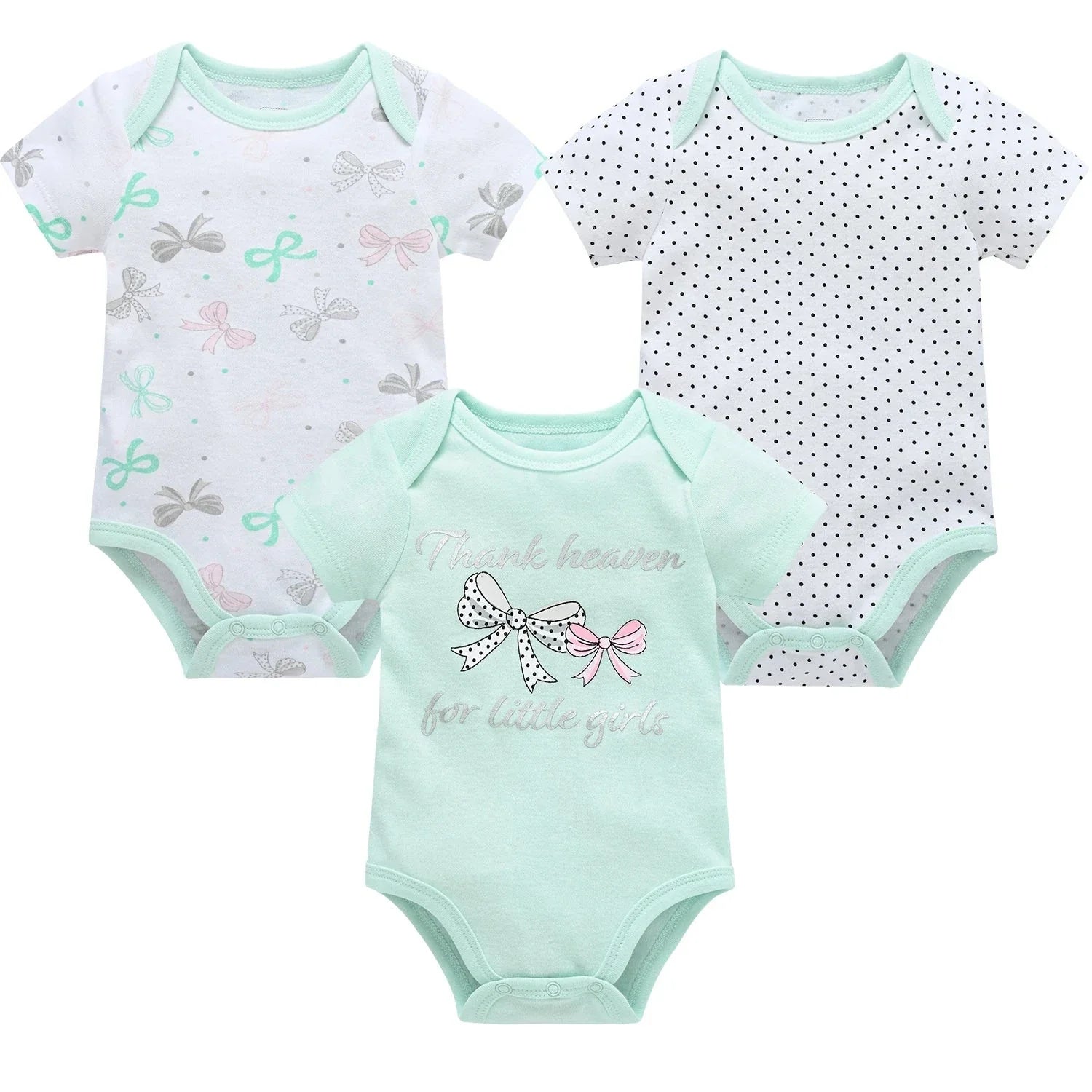 3/6 PCS Baby Cotton Bodysuits Set Short Sleeve Summer Outfits for Newborn Boys & Girls 0–12 Months