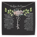 Birth Flower Necklace With Name I No Rain - No Flowers | Elegant Gift for Daughter