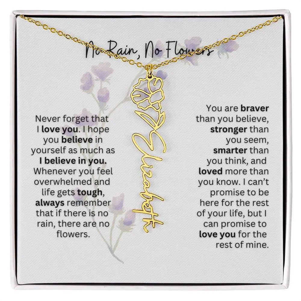 Birth Flower Necklace | Heartfelt Gift for Bonus Daughter from Stepmom or Stepdad