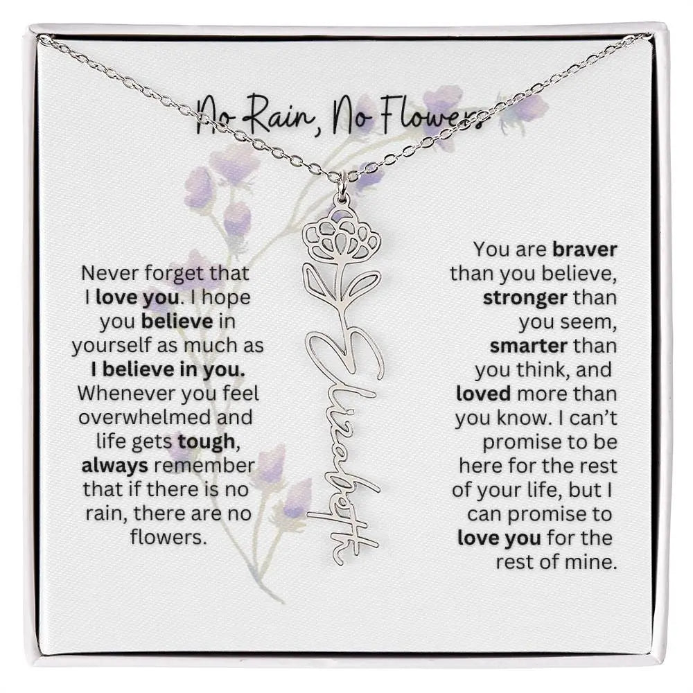 Birth Flower Necklace | Heartfelt Gift for Bonus Daughter from Stepmom or Stepdad