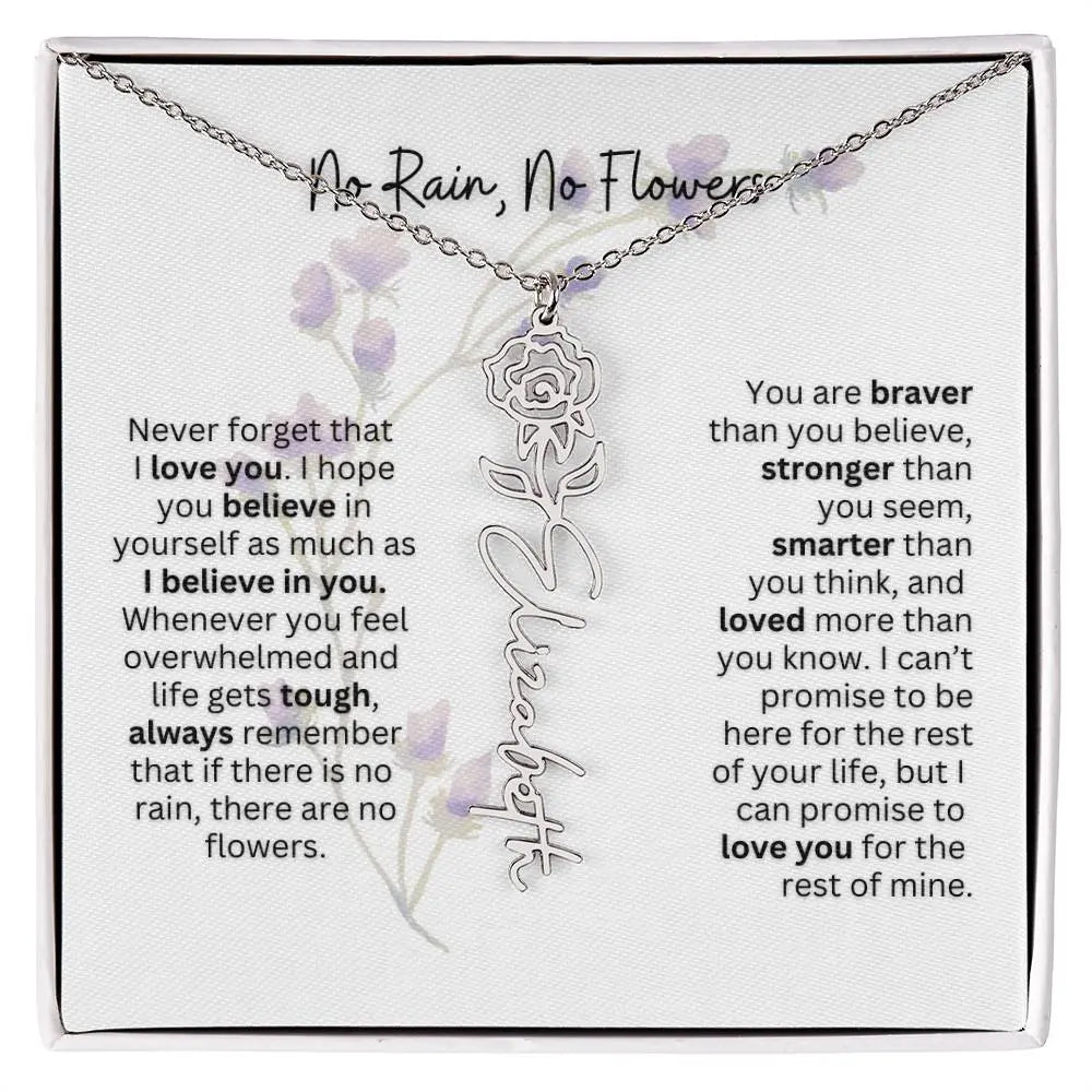 Birth Flower Necklace | Heartfelt Gift for Bonus Daughter from Stepmom or Stepdad