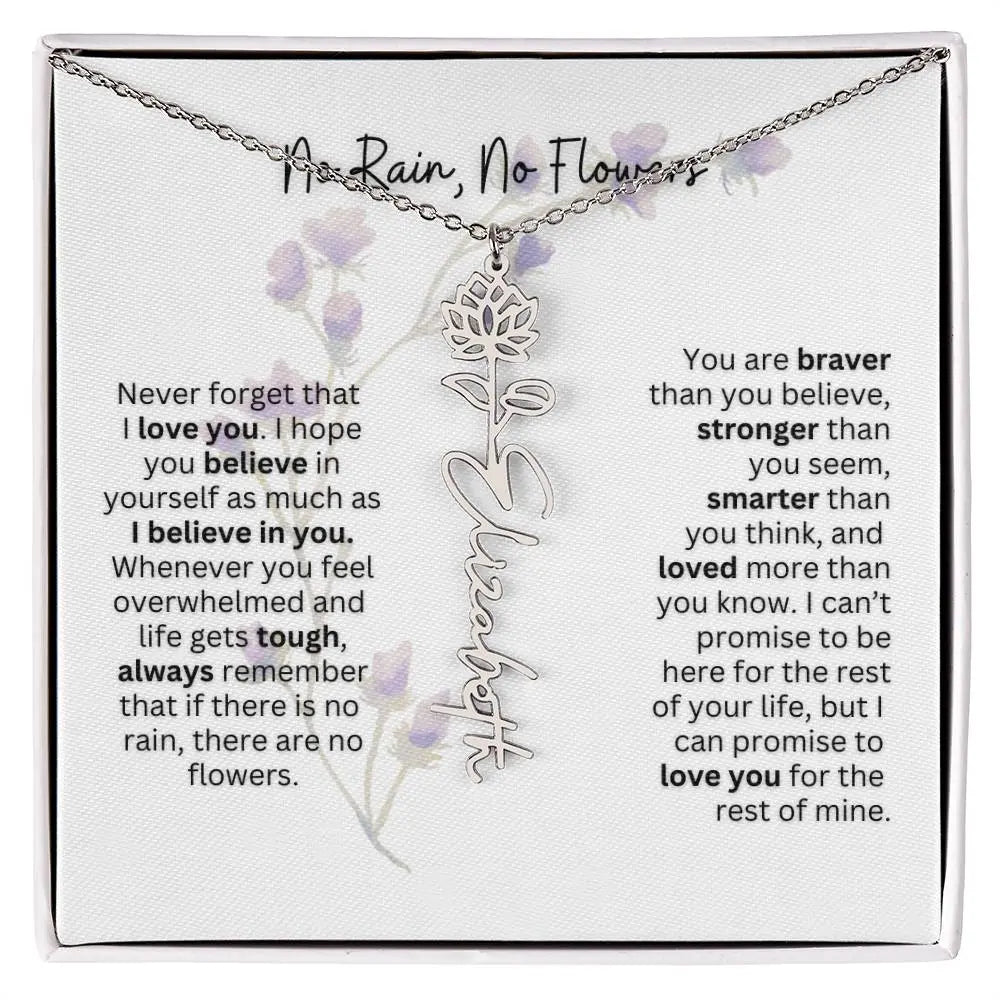 Birth Flower Necklace | Heartfelt Gift for Bonus Daughter from Stepmom or Stepdad