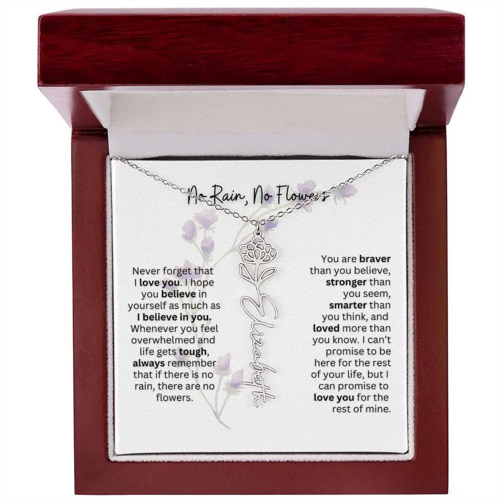 Birth Flower Necklace | Heartfelt Gift for Bonus Daughter from Stepmom or Stepdad