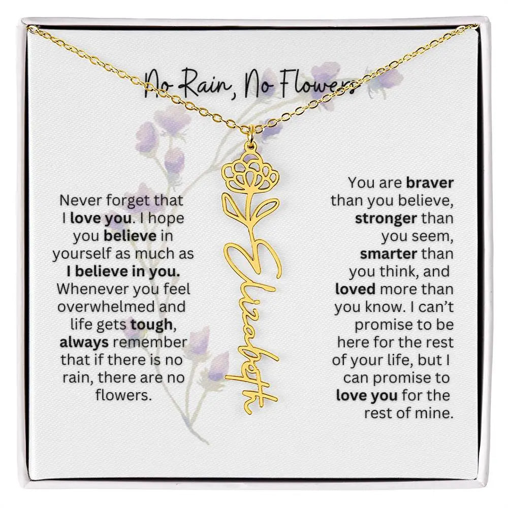 Birth Flower Necklace | Heartfelt Gift for Bonus Daughter from Stepmom or Stepdad