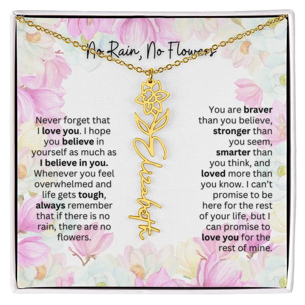 Birth Flower Necklace | Cherished Gift for Granddaughter from Grandma or Grandpa
