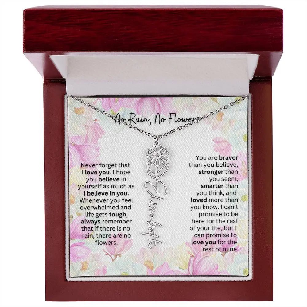 Birth Flower Necklace | Cherished Gift for Granddaughter from Grandma or Grandpa