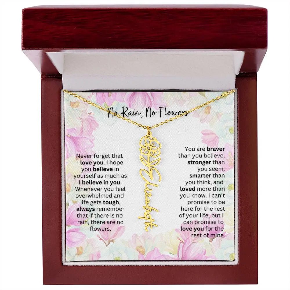 Birth Flower Necklace | Cherished Gift for Granddaughter from Grandma or Grandpa
