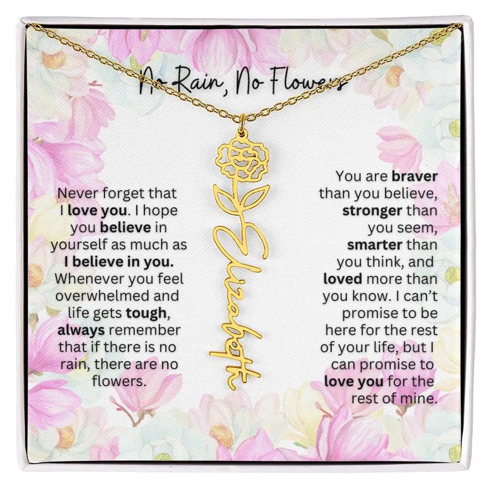 Birth Flower Necklace | Cherished Gift for Granddaughter from Grandma or Grandpa